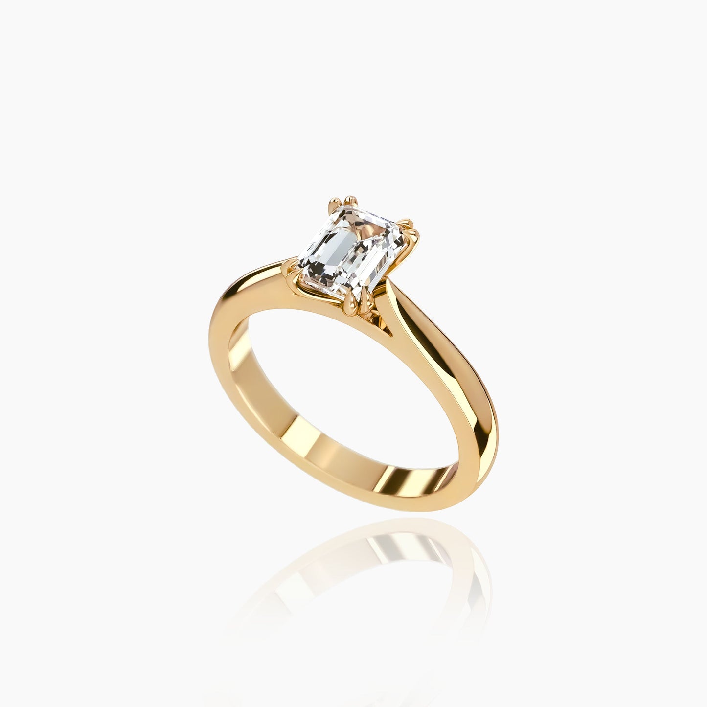 18K Yellow Gold Zephyr Emerald Solitaire