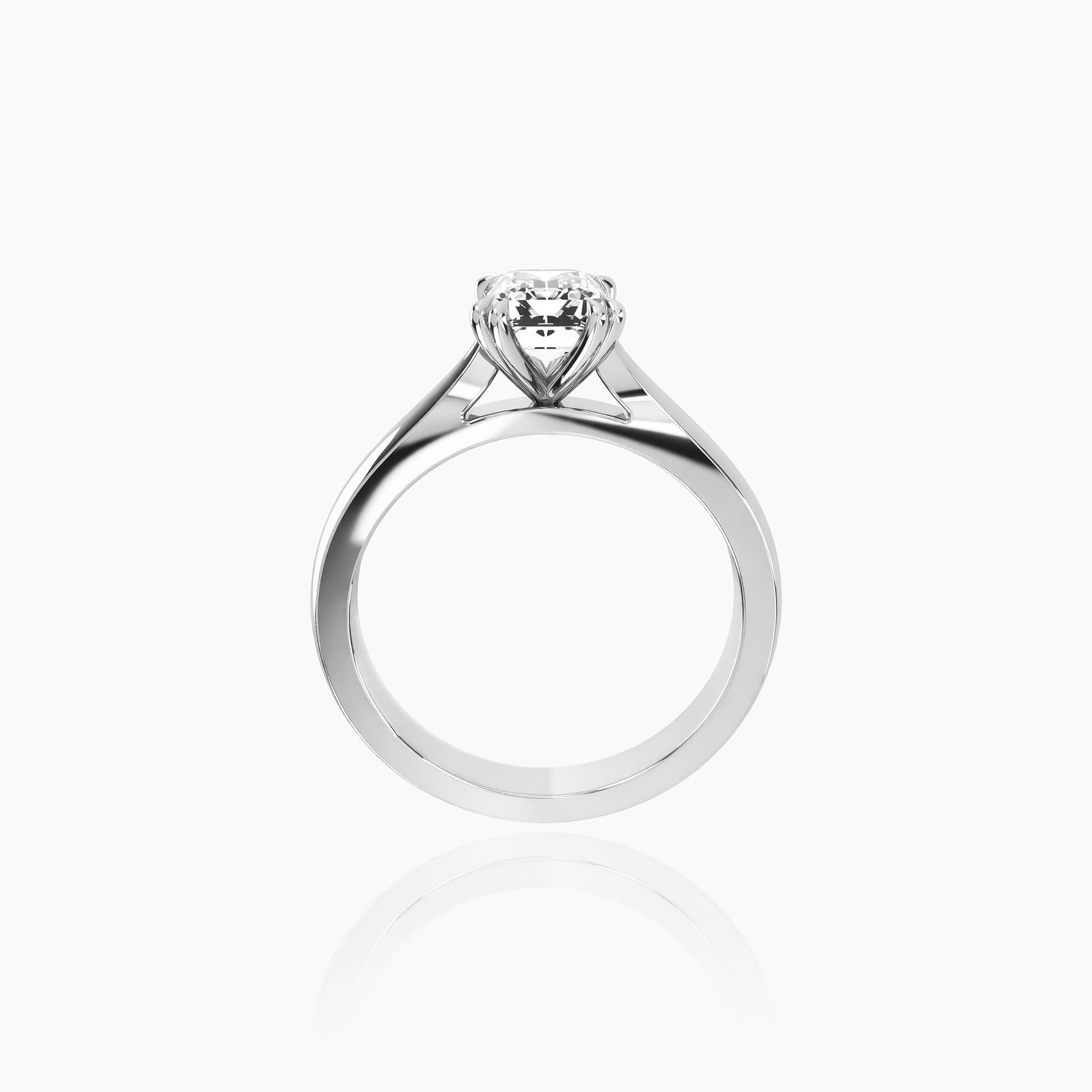 18K White Gold Zephyr Emerald Solitaire