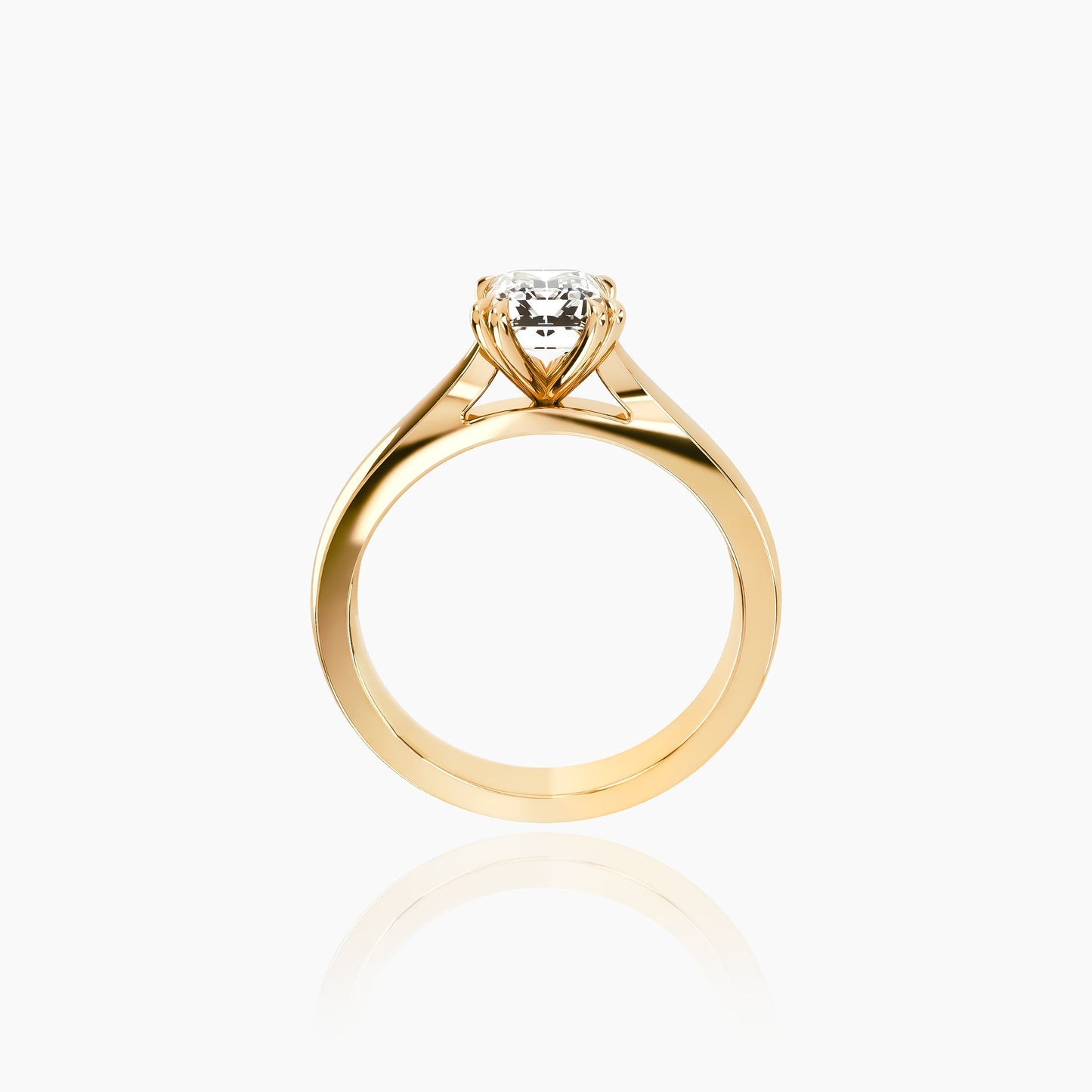 18K Yellow Gold Zephyr Emerald Solitaire