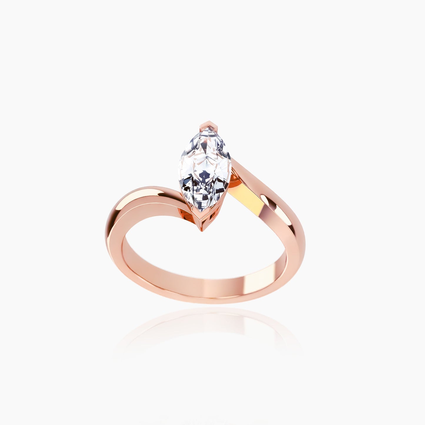 18K Rose Gold Seraphine Marquise Solitaire