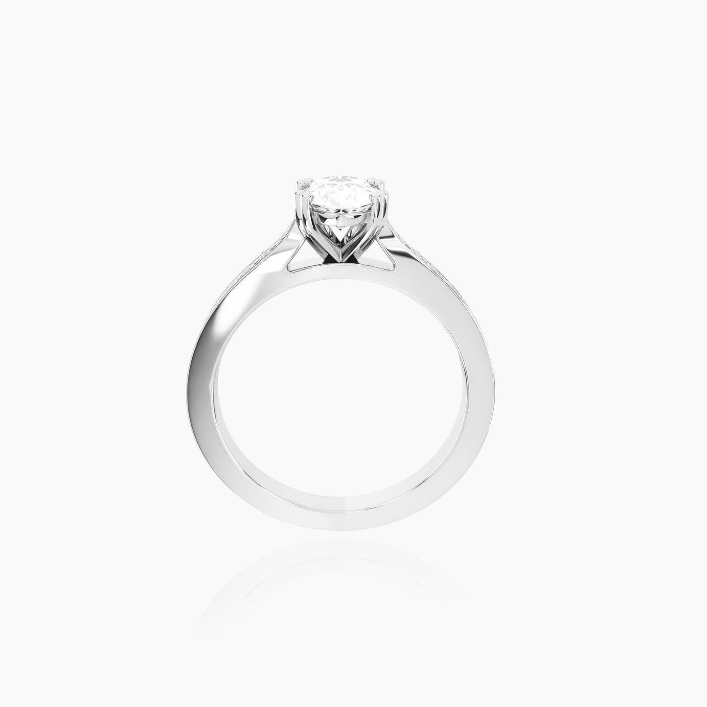 Platinum Saffron Pavé Oval Solitaire