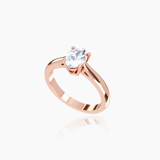 18K Rose Gold Zephyr Oval Solitaire