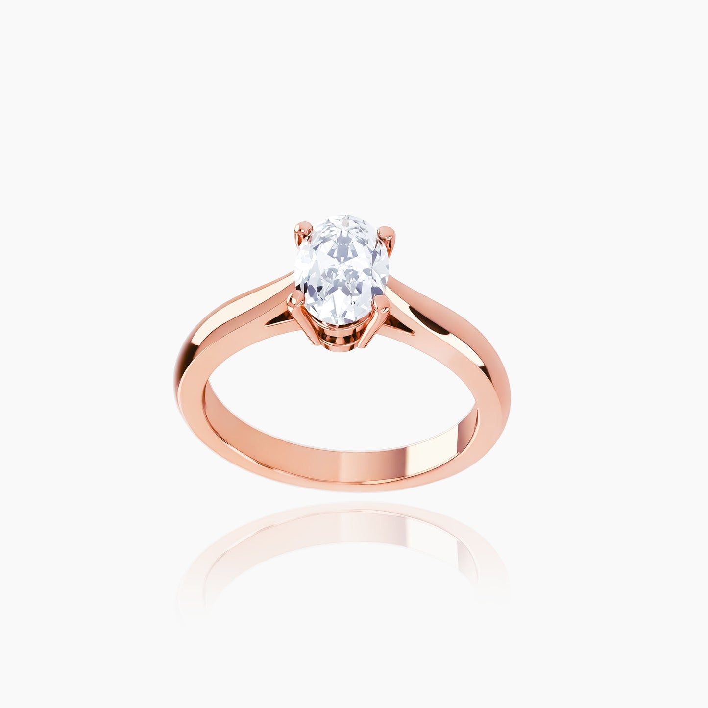 18K Rose Gold Zephyr Oval Solitaire