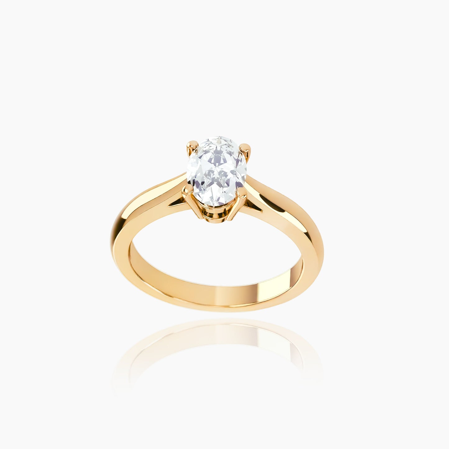 18K Yellow Gold Zephyr Oval Solitaire