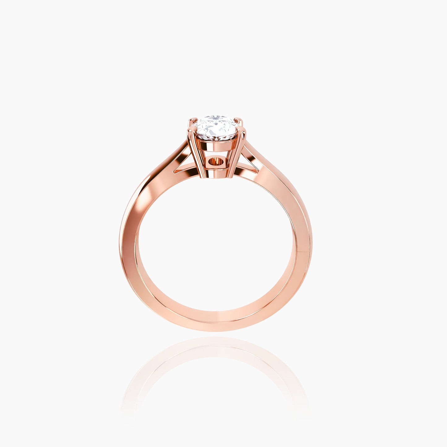 18K Rose Gold Zephyr Oval Solitaire