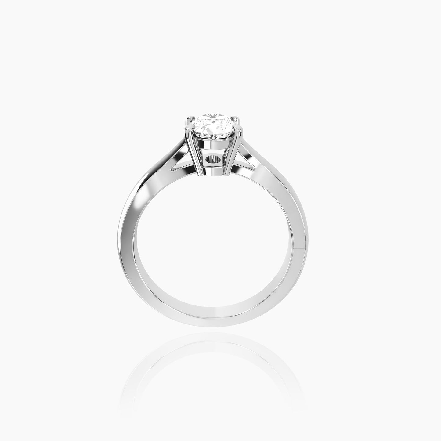 18K White Gold Zephyr Oval Solitaire