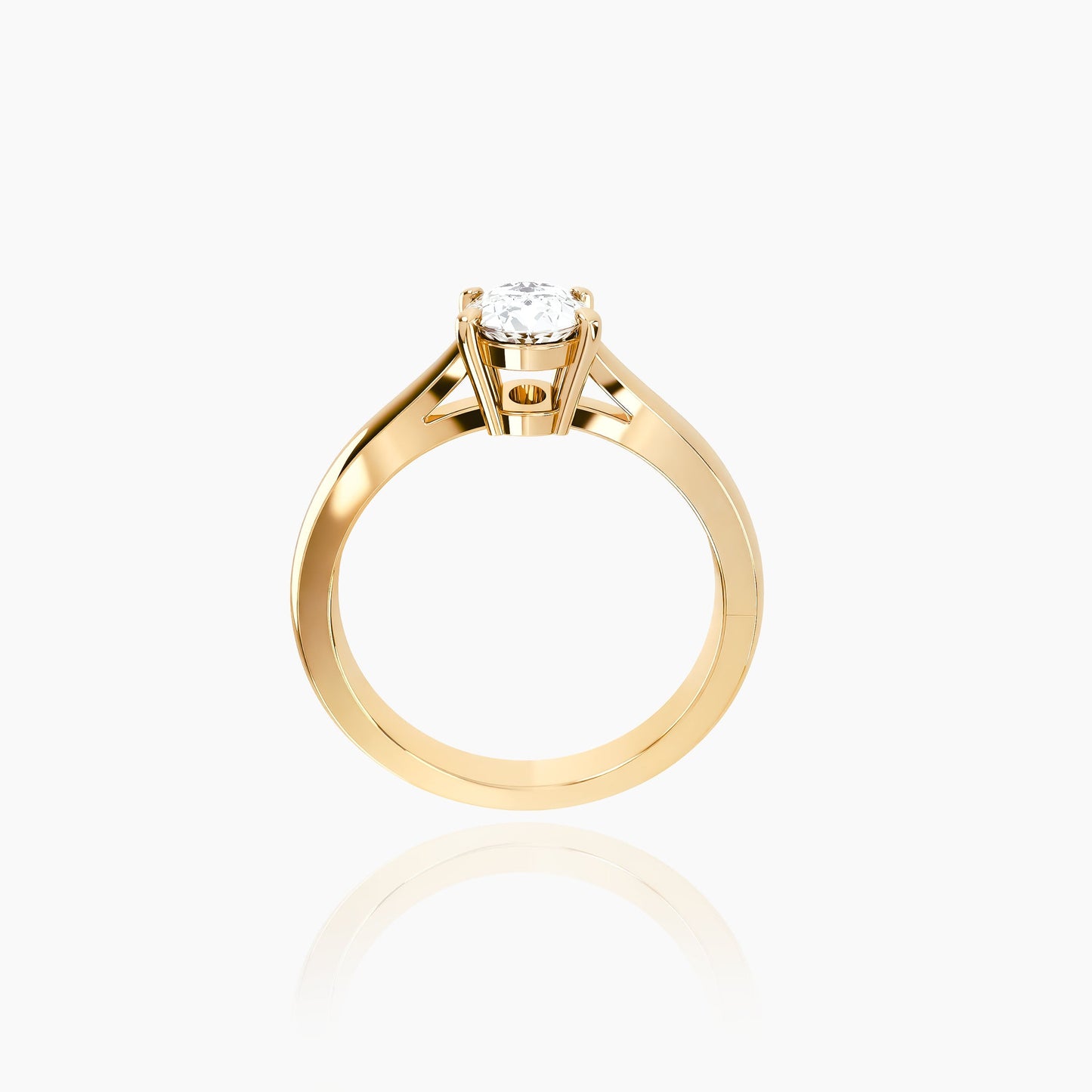 18K Yellow Gold Zephyr Oval Solitaire