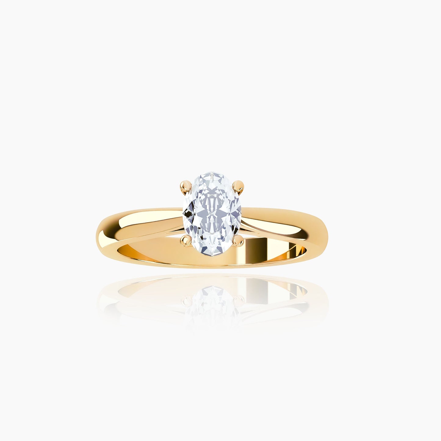 18K Yellow Gold Zephyr Oval Solitaire