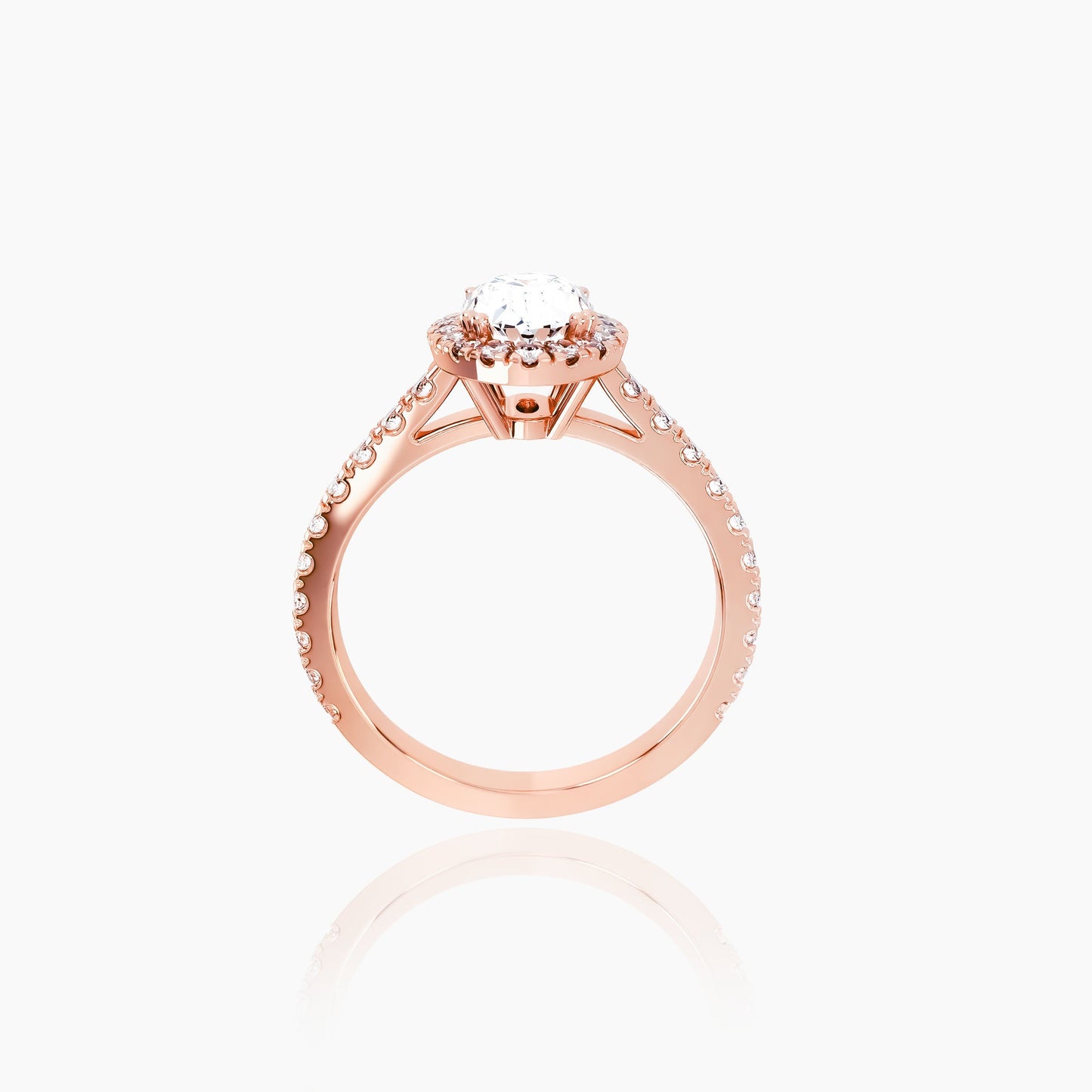 14K Rose Gold Azure Pavé Oval Halo (old v)