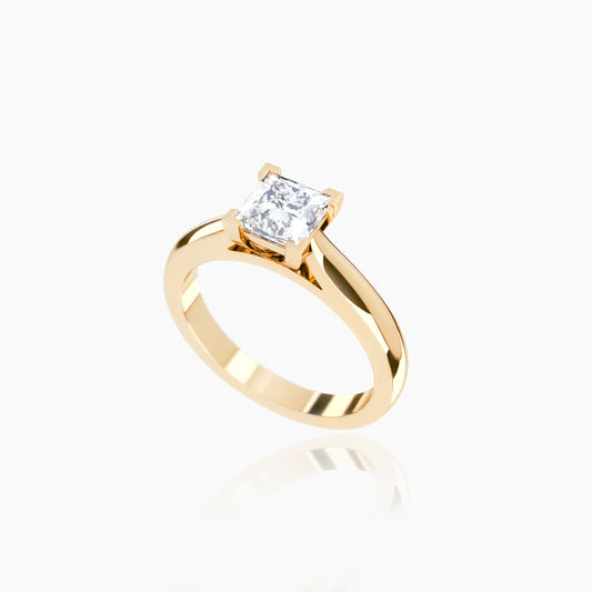 18K Yellow Gold Amoret Princess Solitaire