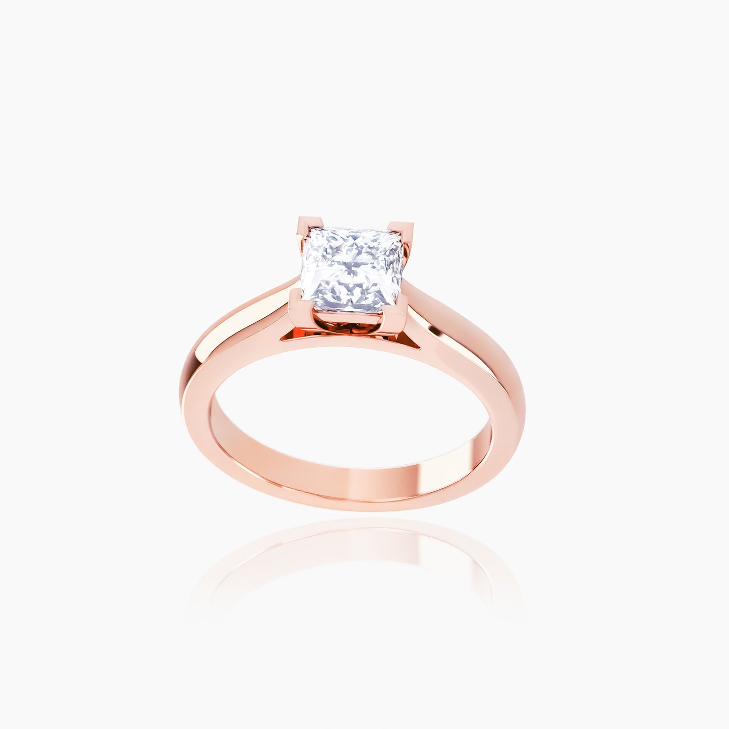 14K Rose Gold Amoret Princess Solitaire (old)