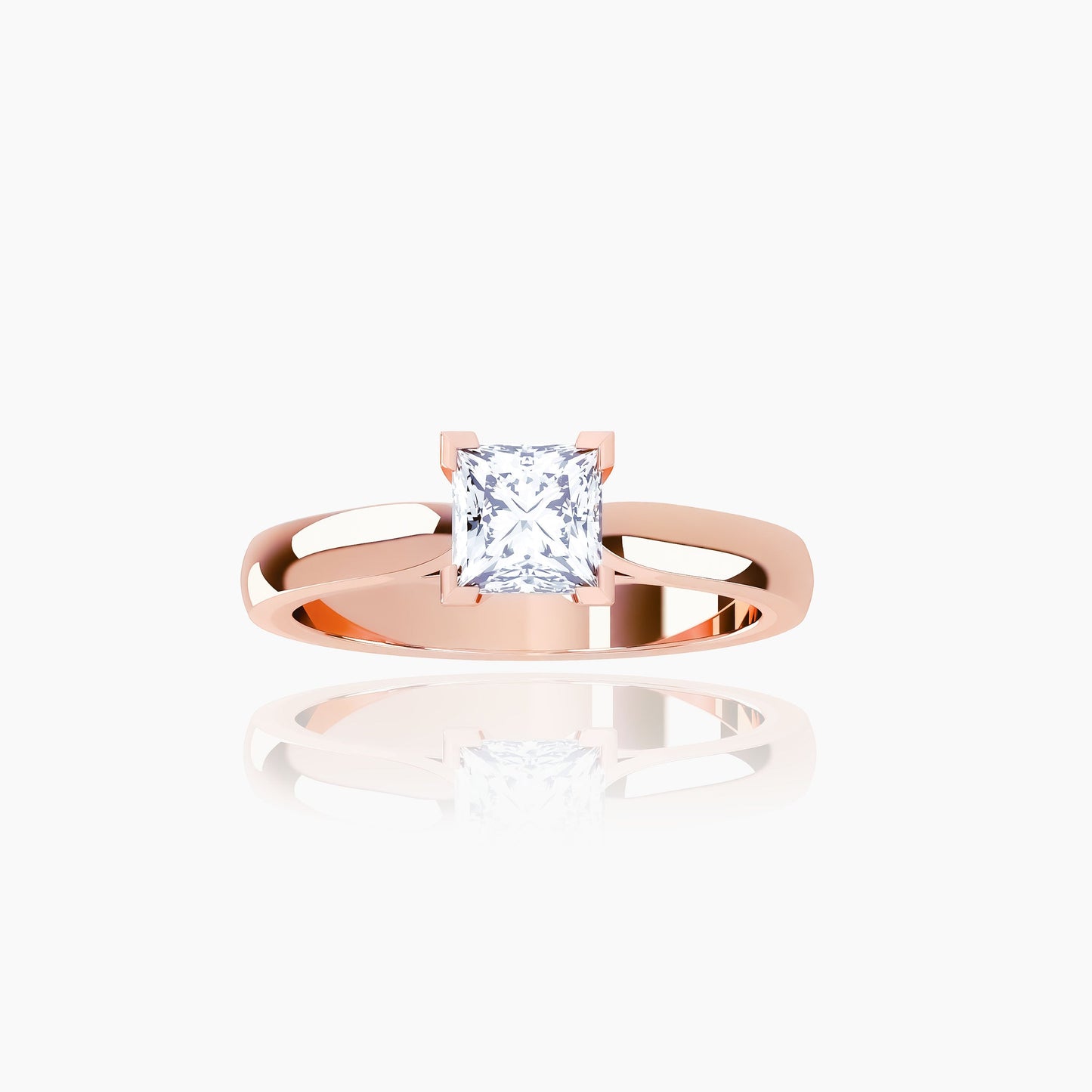 14K Rose Gold Amoret Princess Solitaire (old)