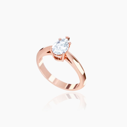 18K Rose Gold Zephyr Pear Solitaire