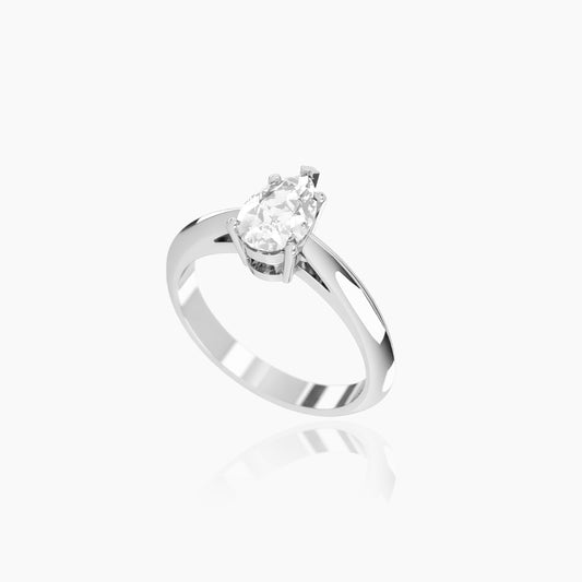 18K White Gold Zephyr Pear Solitaire