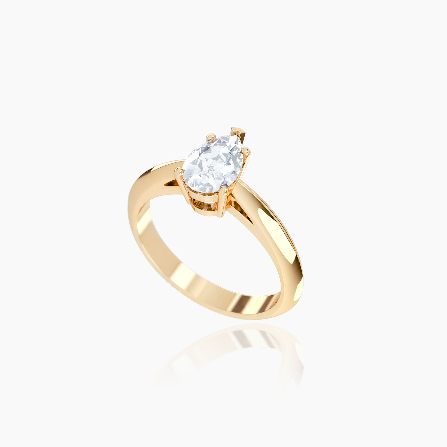 18K Yellow Gold Zephyr Pear Solitaire