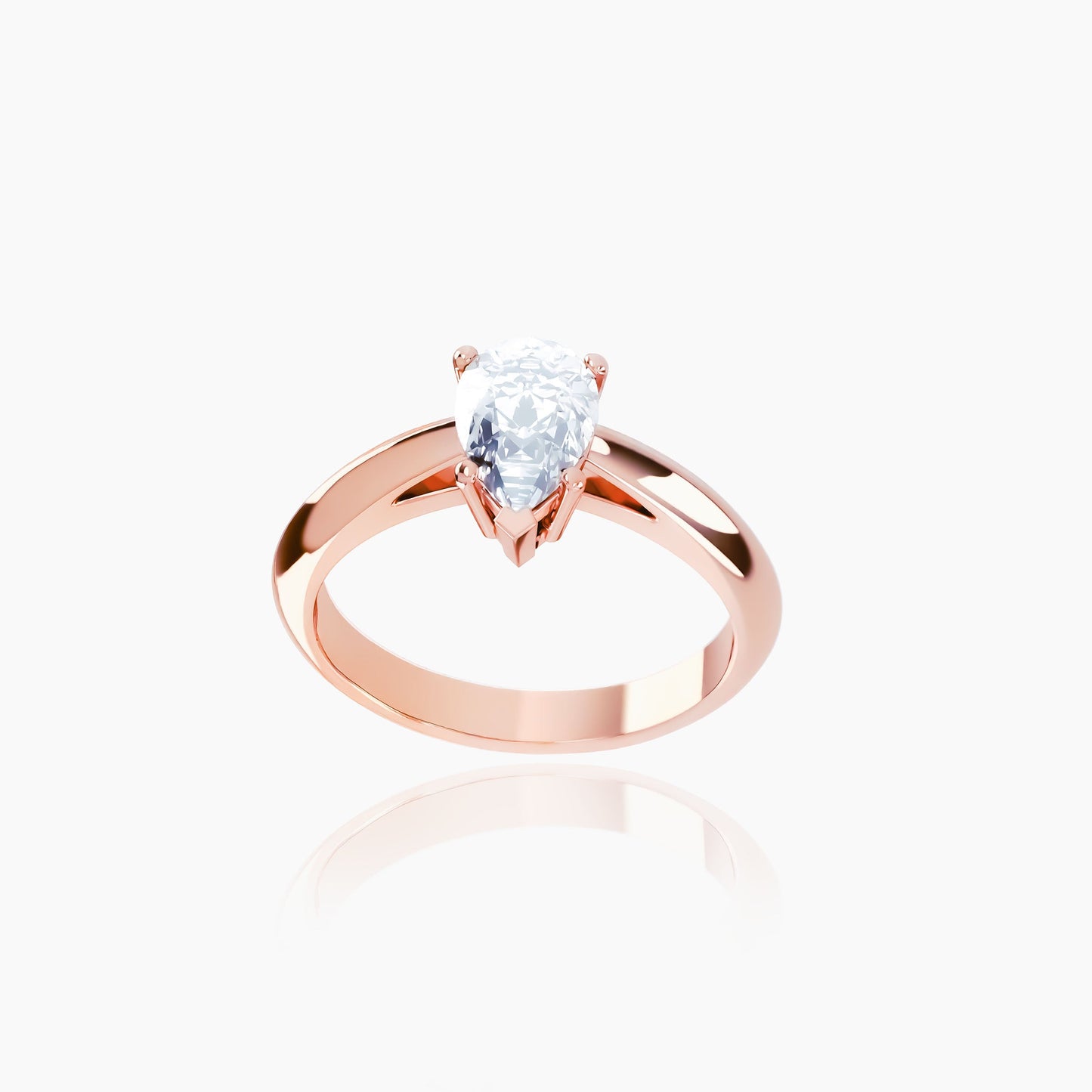 18K Rose Gold Zephyr Pear Solitaire