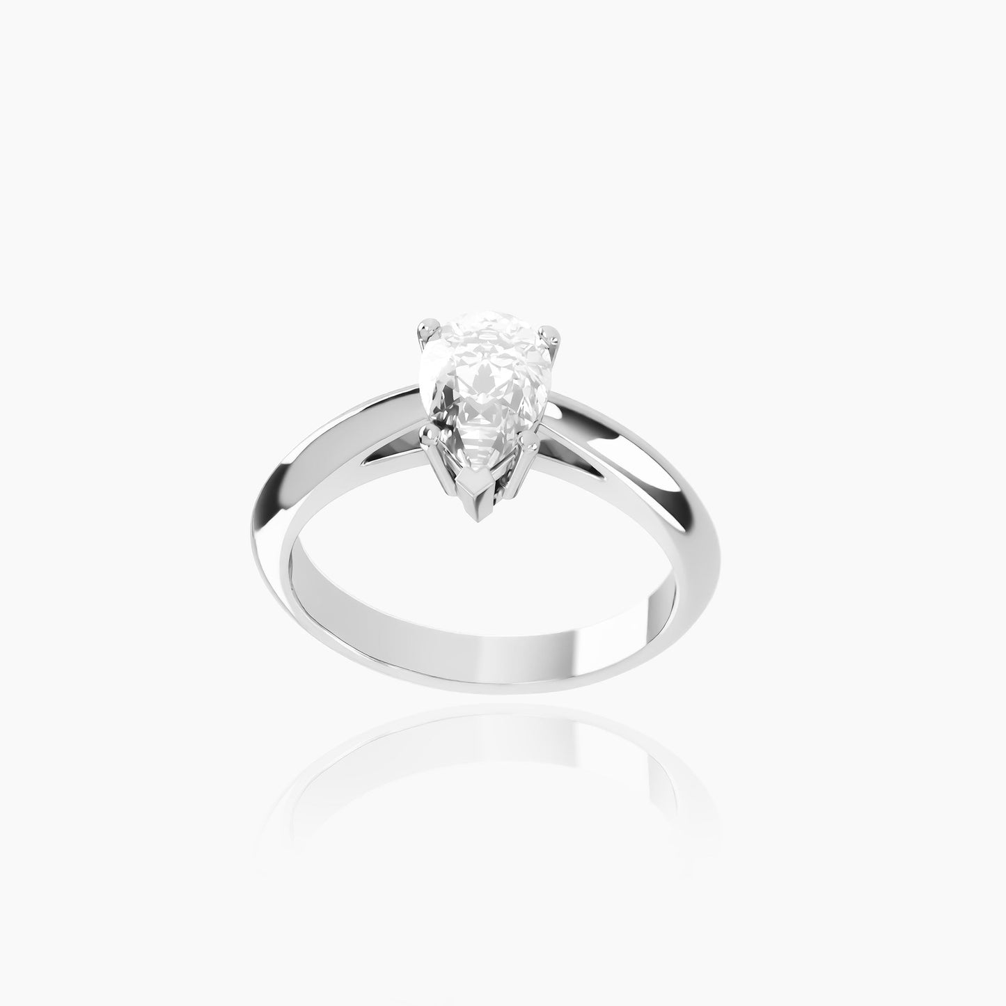 18K White Gold Zephyr Pear Solitaire