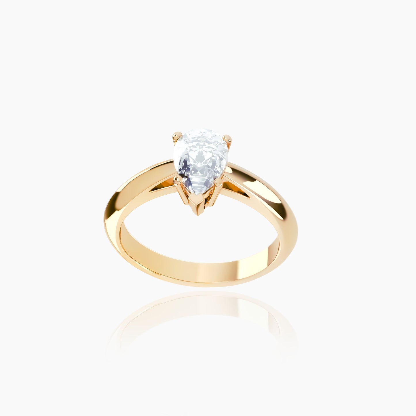 18K Yellow Gold Zephyr Pear Solitaire