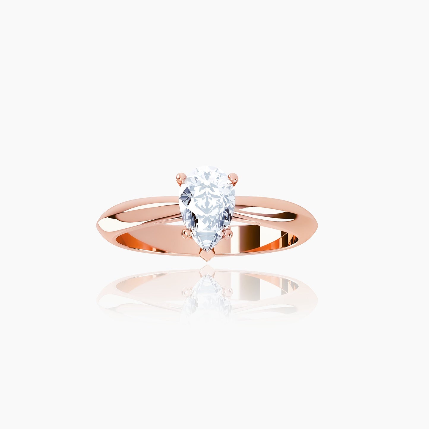 18K Rose Gold Zephyr Pear Solitaire