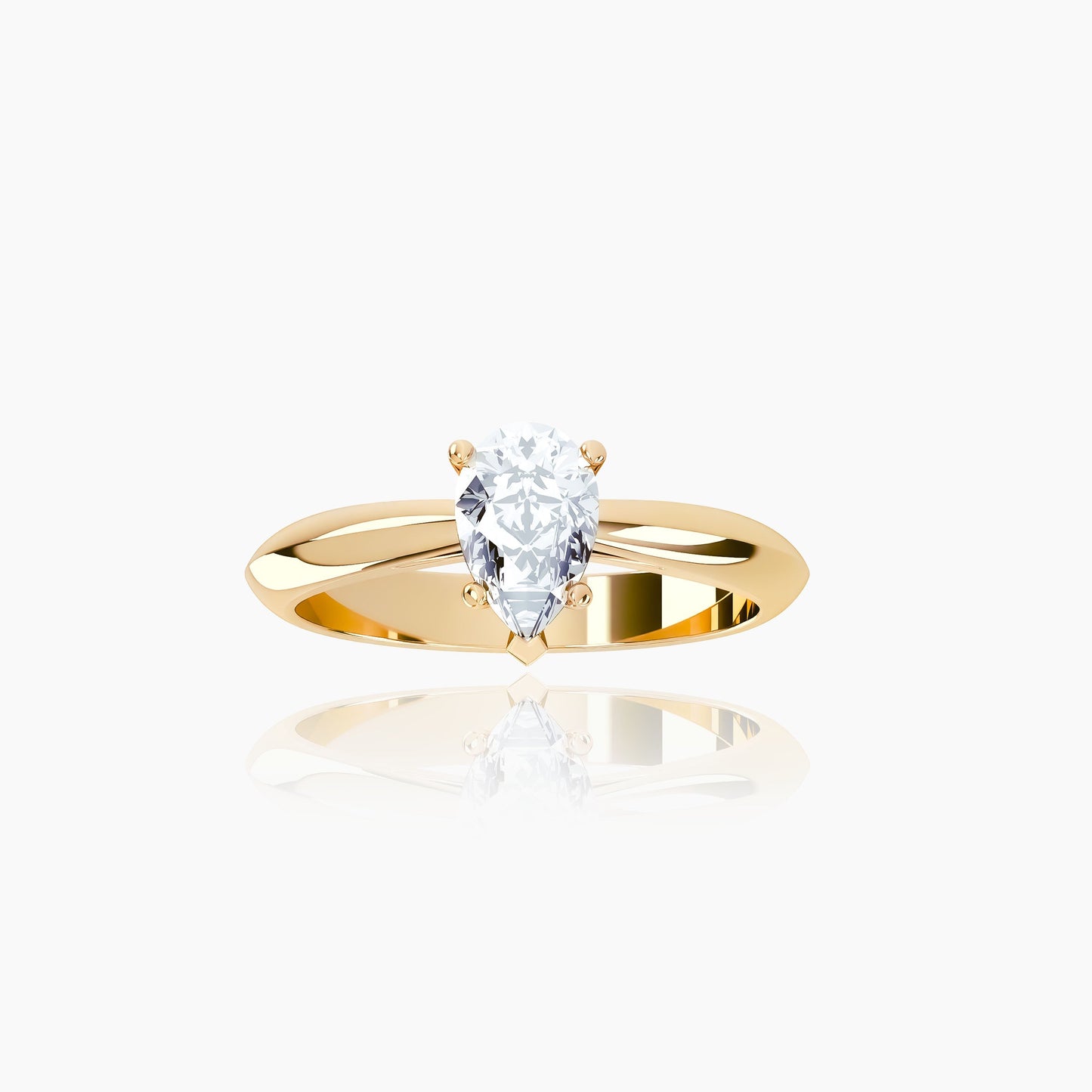 18K Yellow Gold Zephyr Pear Solitaire