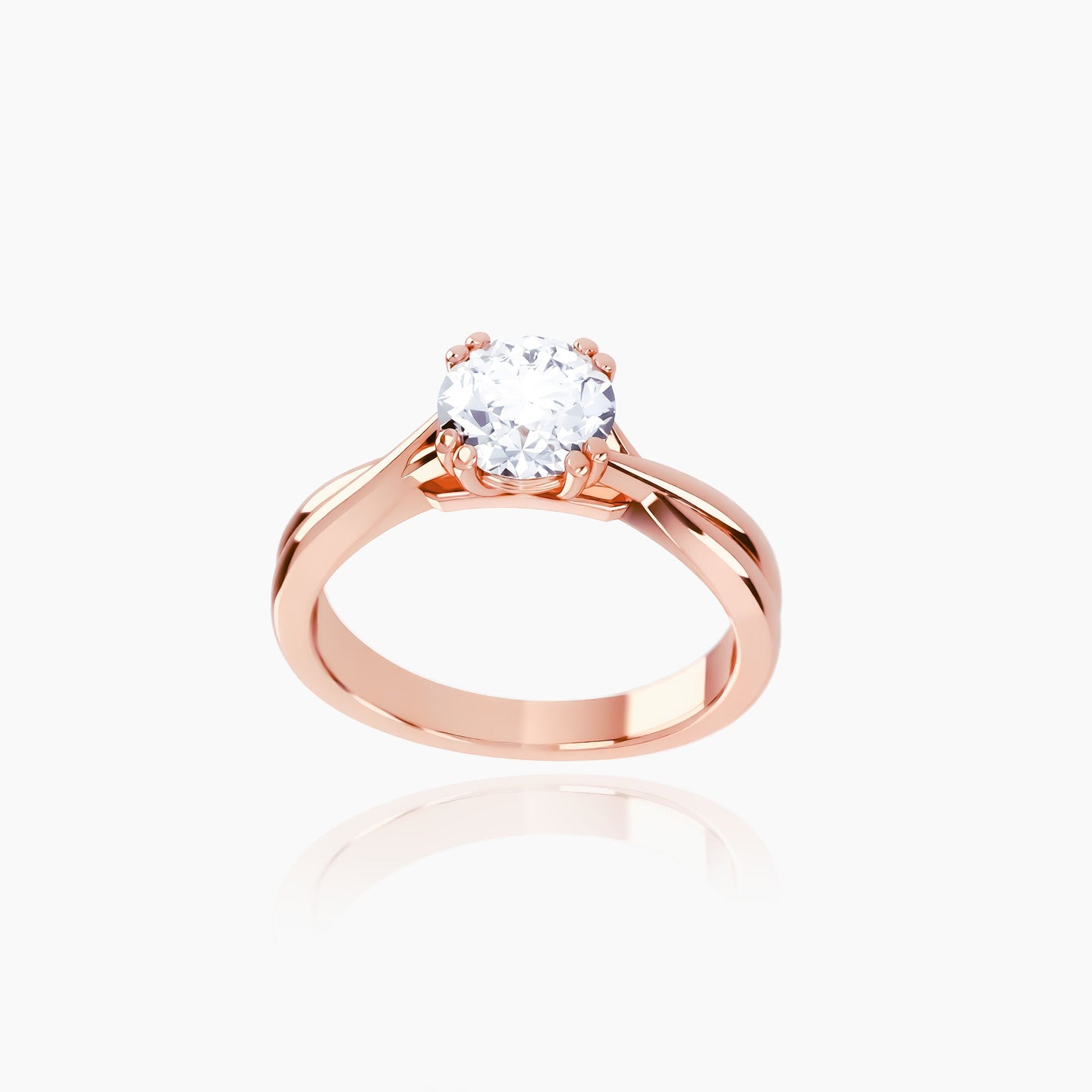 18K Rose Gold Calista Round Solitaire