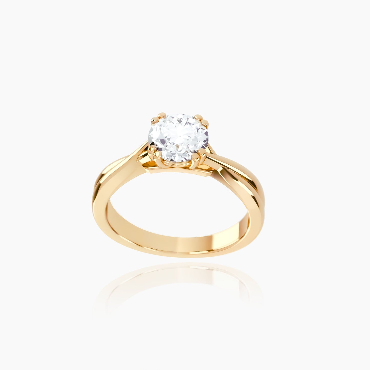 18K Yellow Gold Calista Round Solitaire