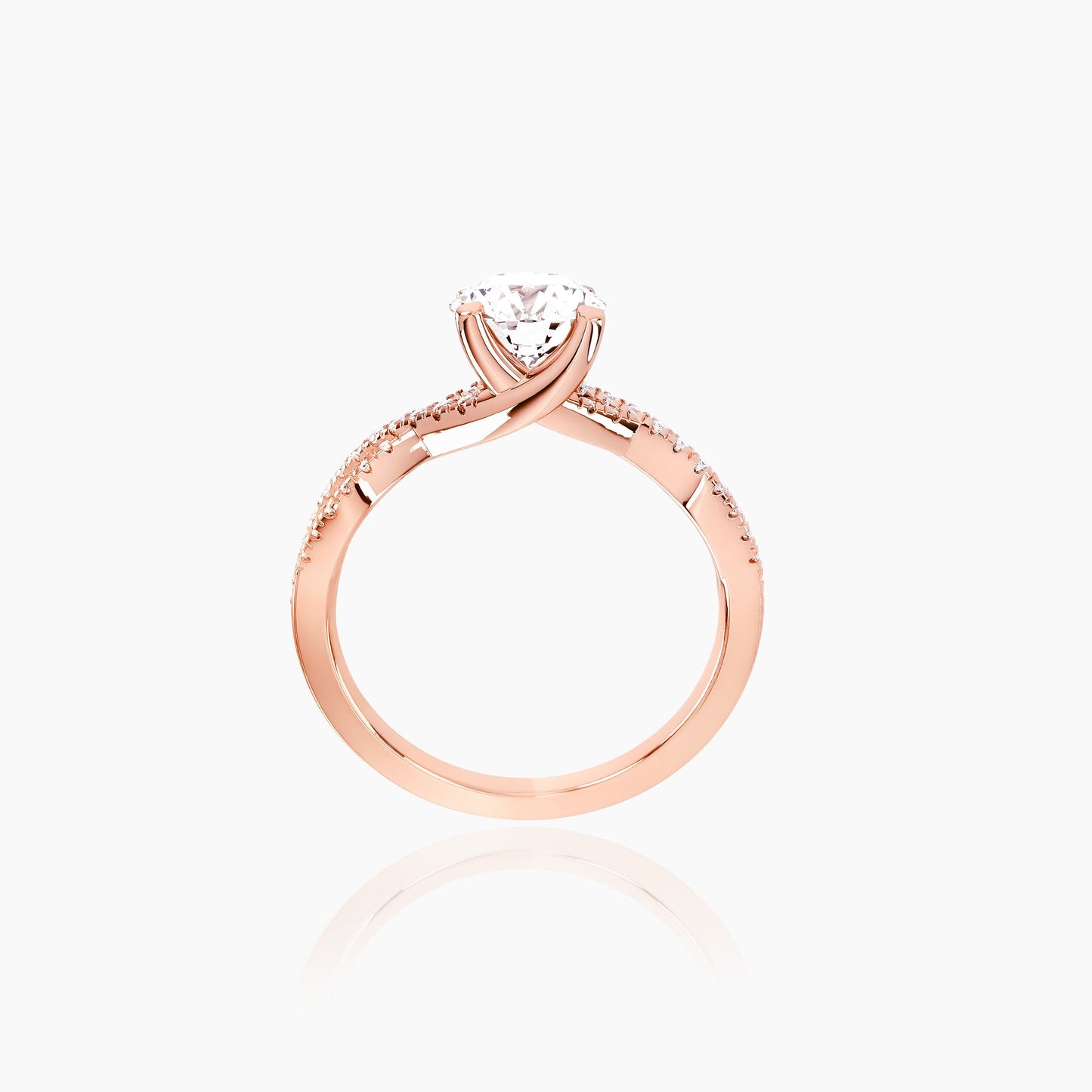 18K Rose Gold Caliste Pavé Round Solitaire