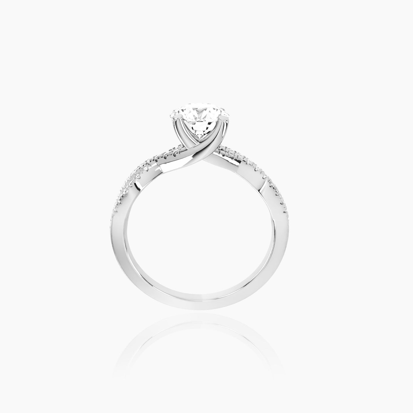 Platinum Caliste Pavé Round Solitaire