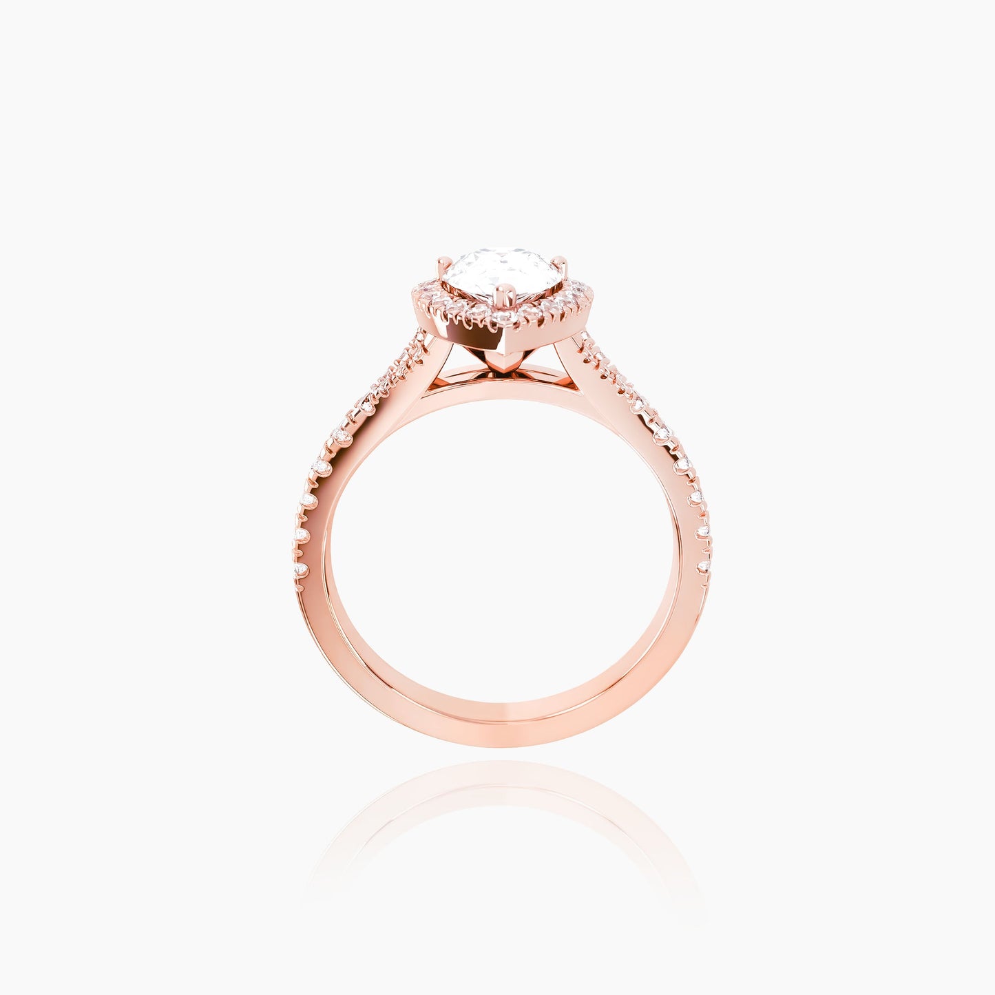 18K Rose Gold Azure Pavé Pear Halo