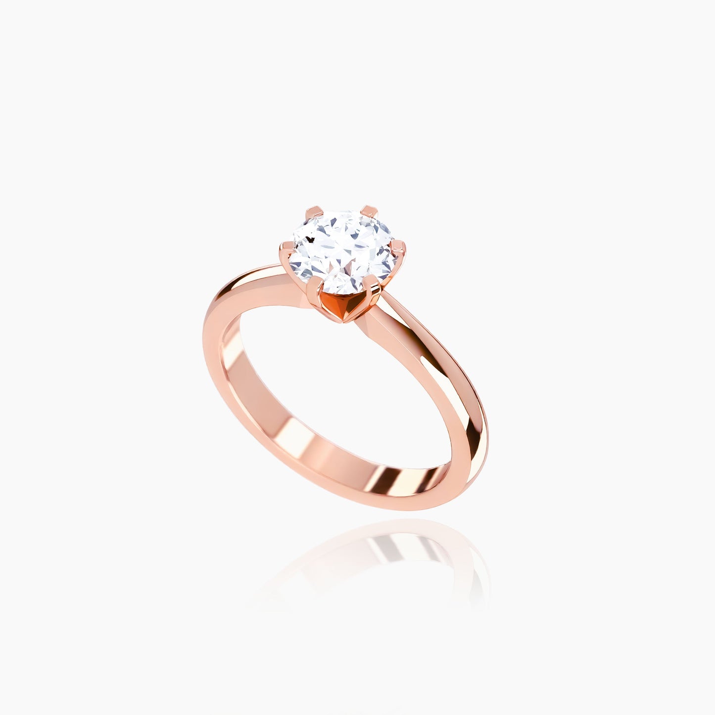 18K Rose Gold Amoret Round Solitaire