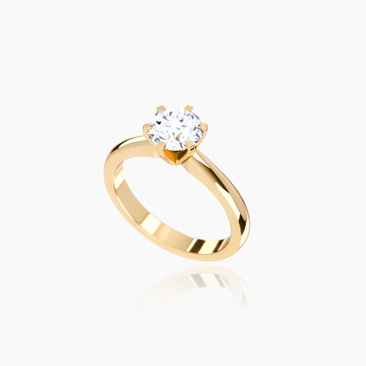 18K Yellow Gold Amoret Round Solitaire