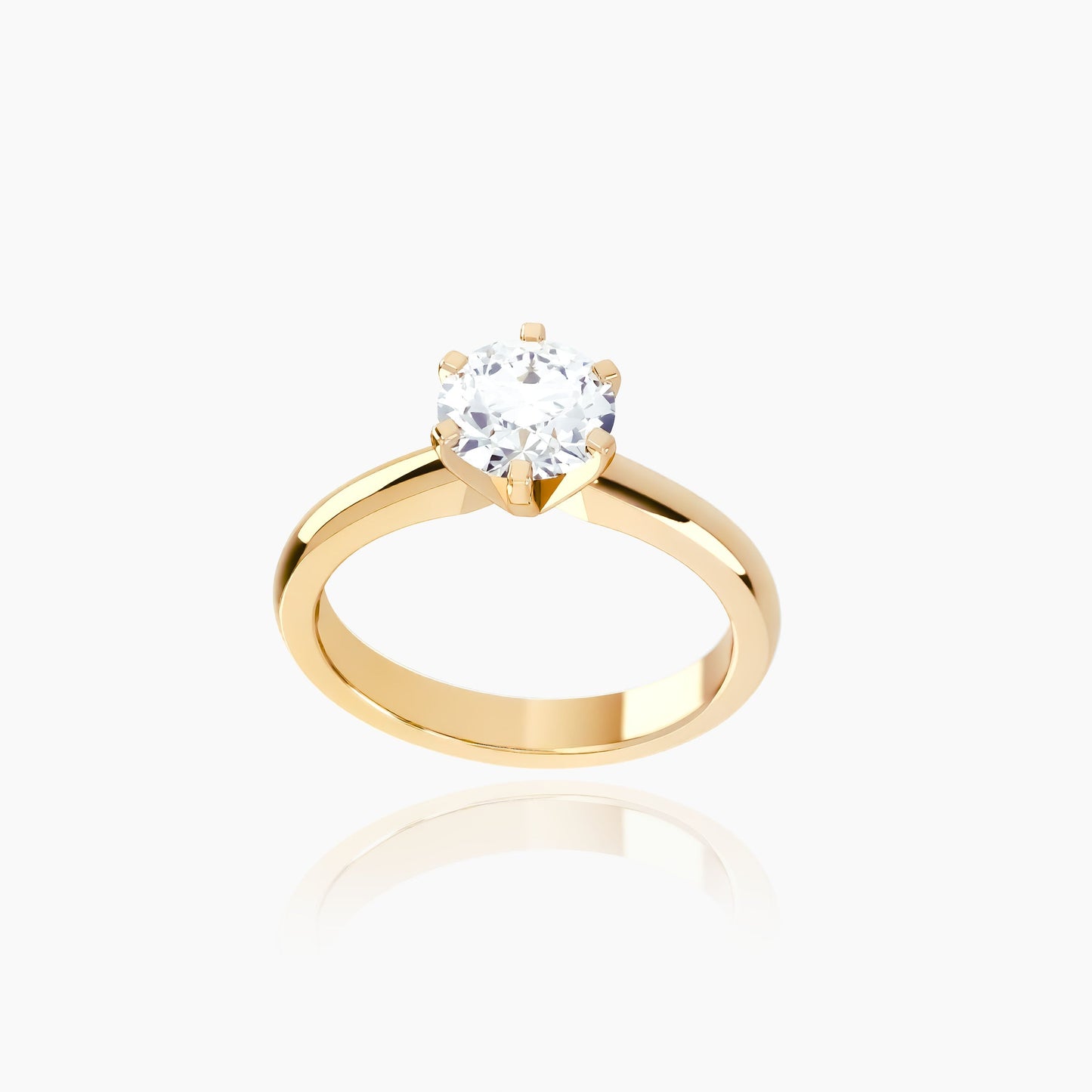 18K Yellow Gold Amoret Round Solitaire