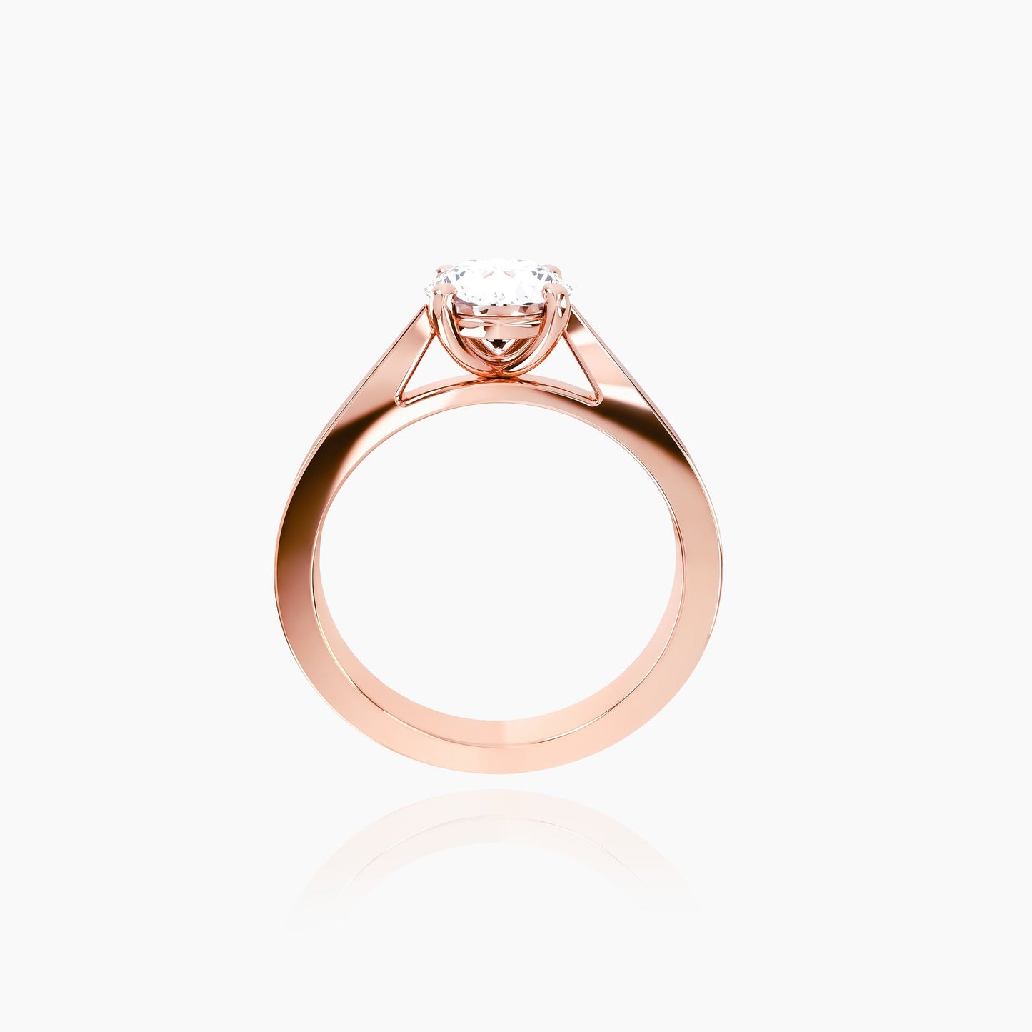 18K Rose Gold Saphir Round Solitaire