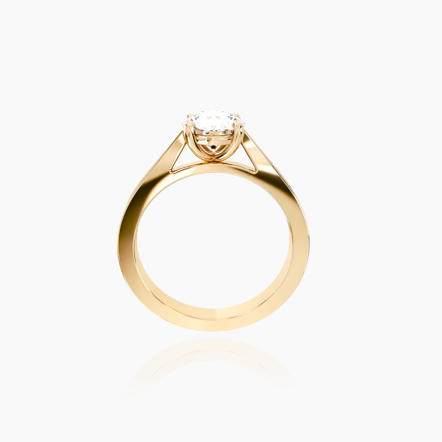 18K Yellow Gold Saphir Round Solitaire