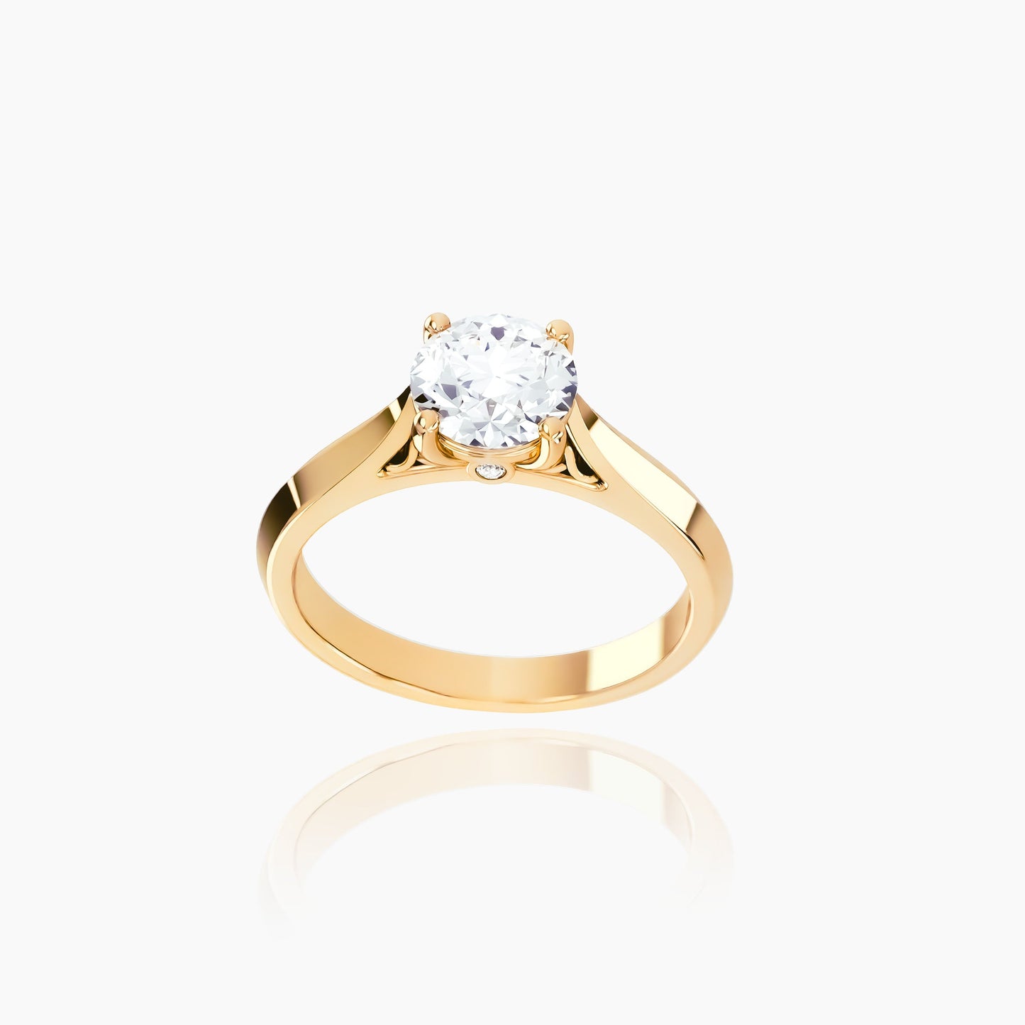 18K Yellow Gold Avelar Round Solitaire