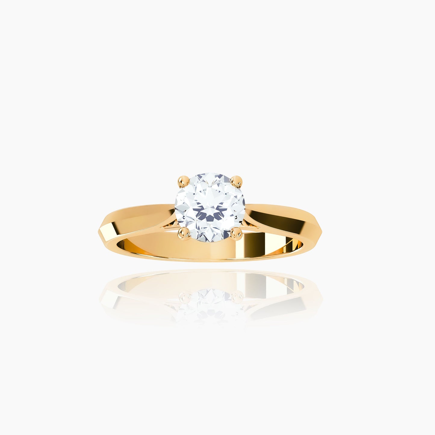 18K Yellow Gold Avelar Round Solitaire