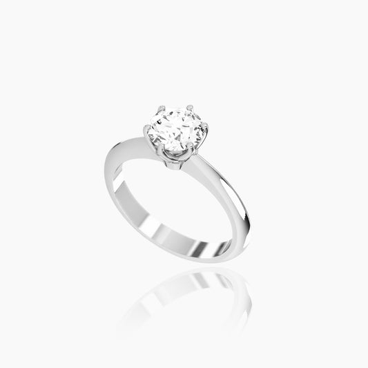 18K White Gold Zephyr Round Solitaire