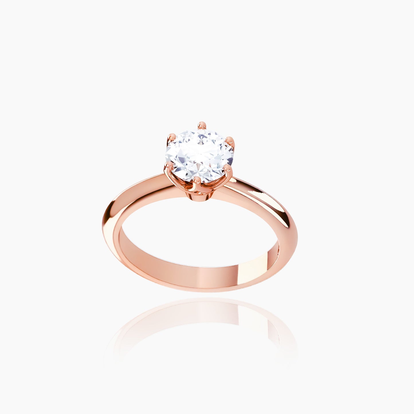 18K Rose Gold Zephyr Round Solitaire