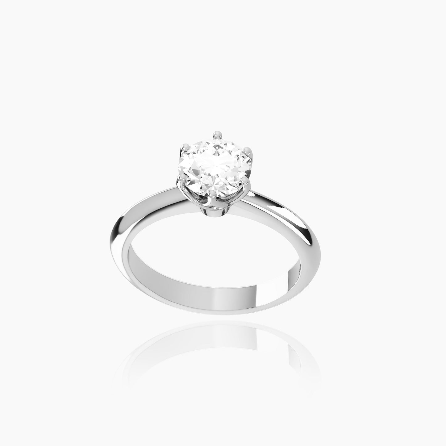 18K White Gold Zephyr Round Solitaire