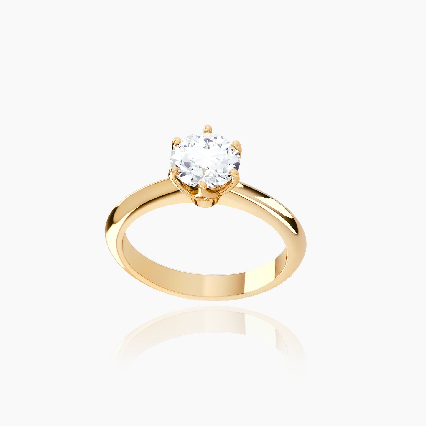 18K Yellow Gold Zephyr Round Solitaire