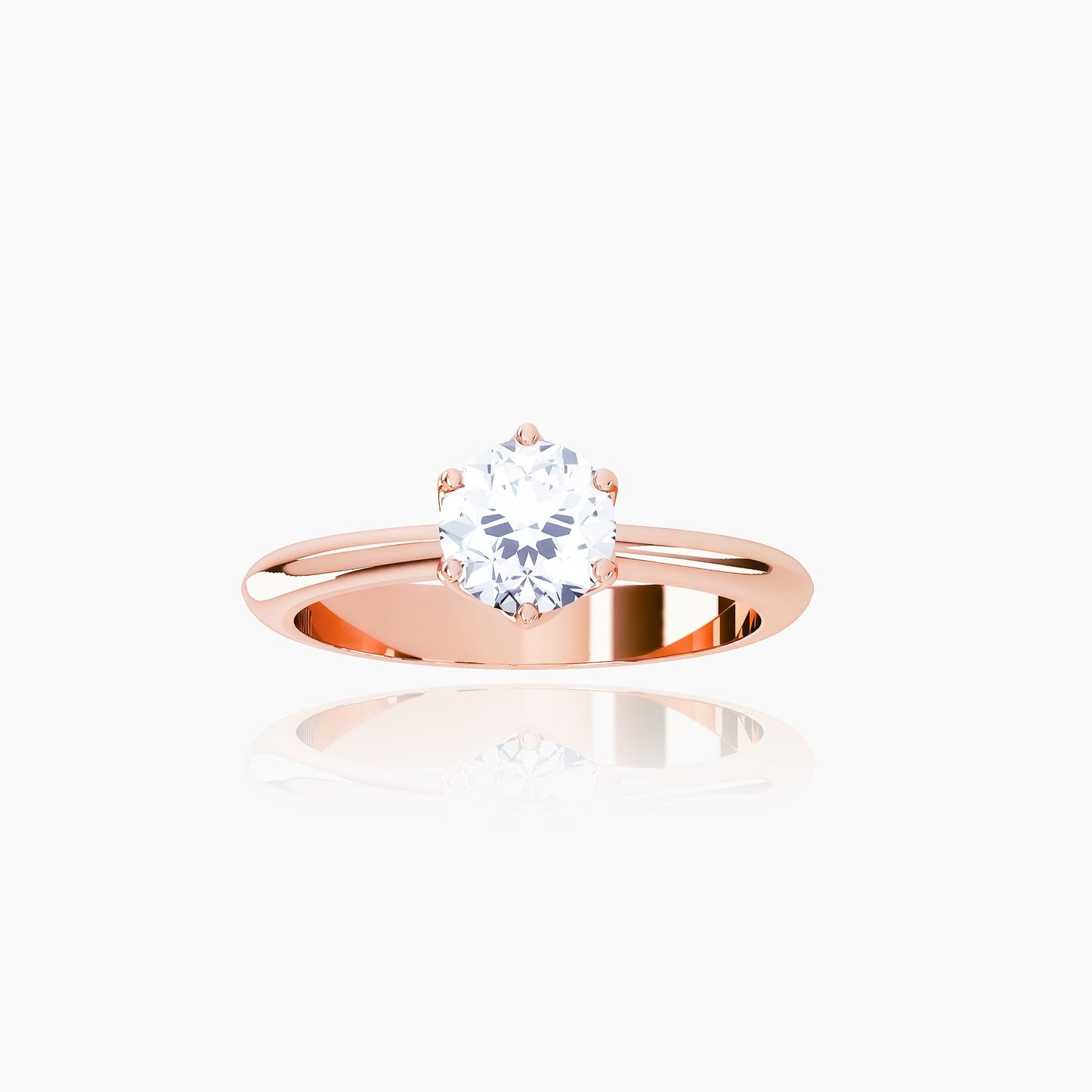 18K Rose Gold Zephyr Round Solitaire