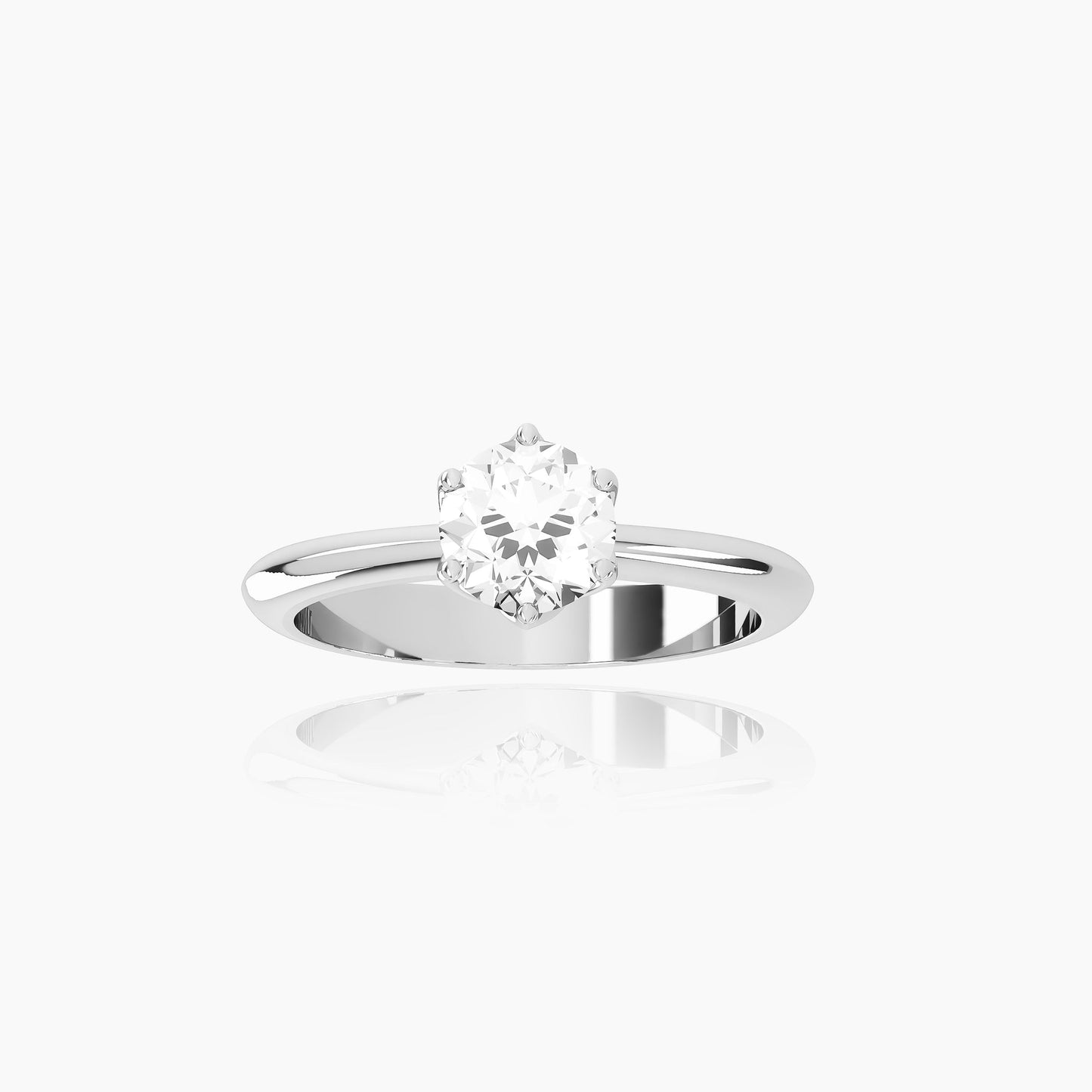 18K White Gold Zephyr Round Solitaire