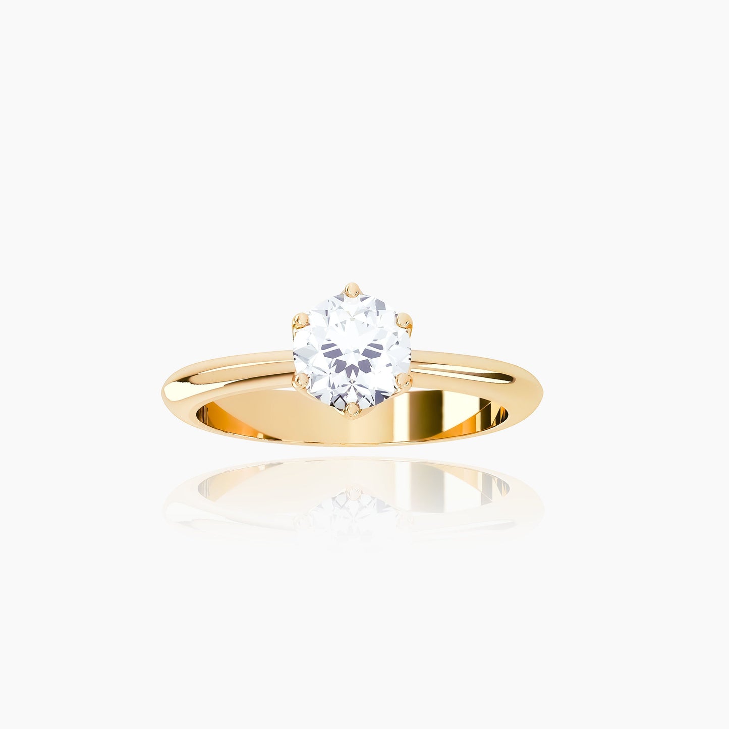 18K Yellow Gold Zephyr Round Solitaire